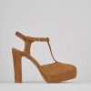 Donna Barca | Decollete Tacco 11 Cm In Camoscio Marrone