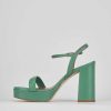 Donna Barca | Sandali Tacco Alto Tacco 9 Cm In Pelle Verde