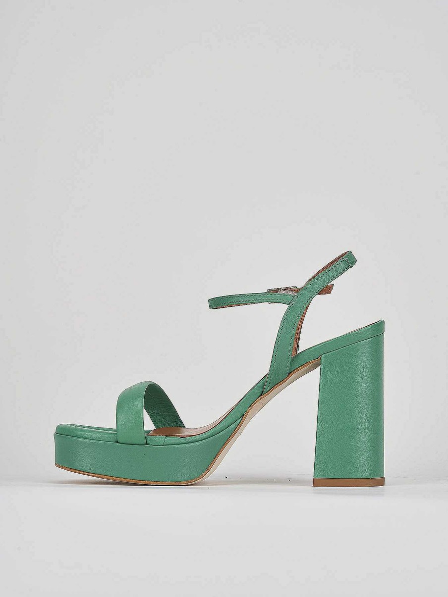 Donna Barca | Sandali Tacco Alto Tacco 9 Cm In Pelle Verde