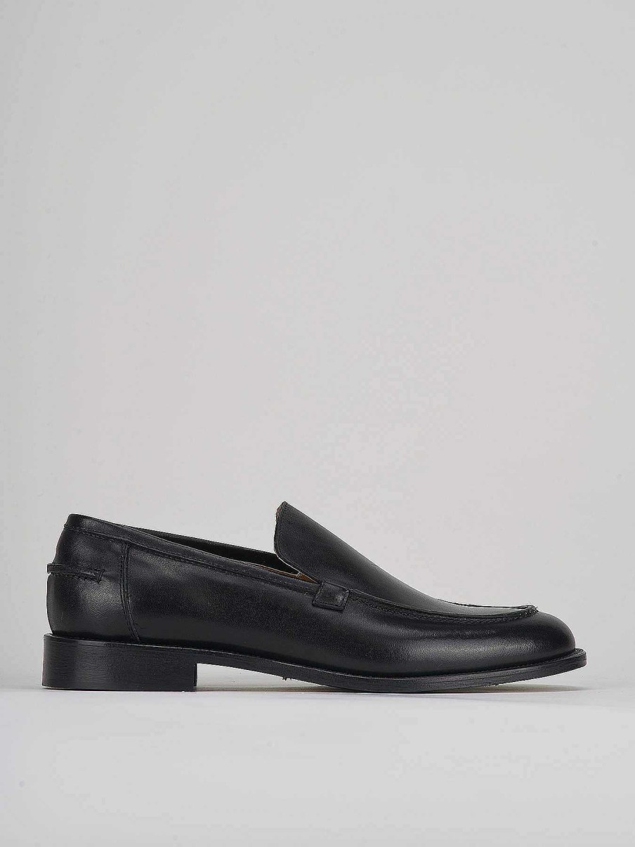 Uomo Barca | Mocassini Tacco 1 Cm In Pelle Nera