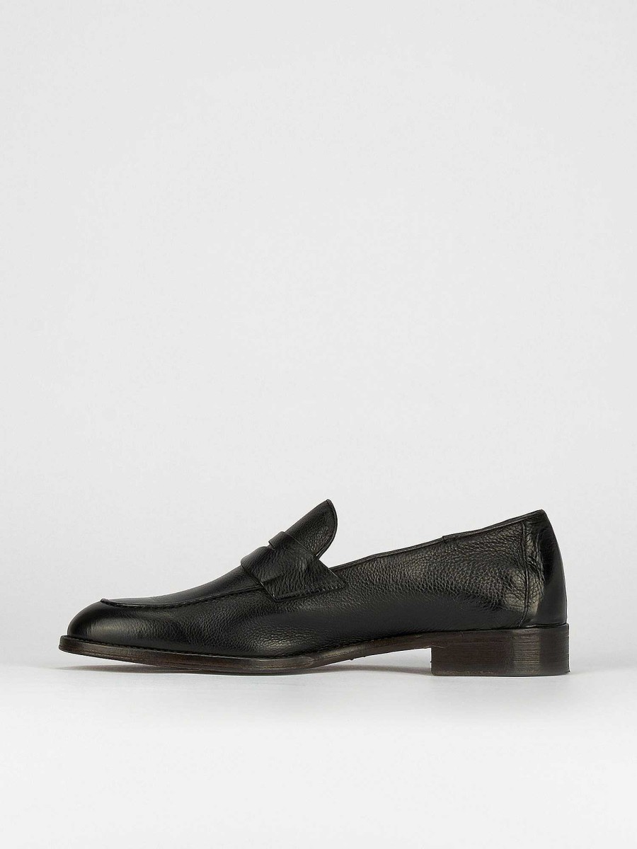 Uomo Barca | Mocassini Tacco 1 Cm In Pelle Nera