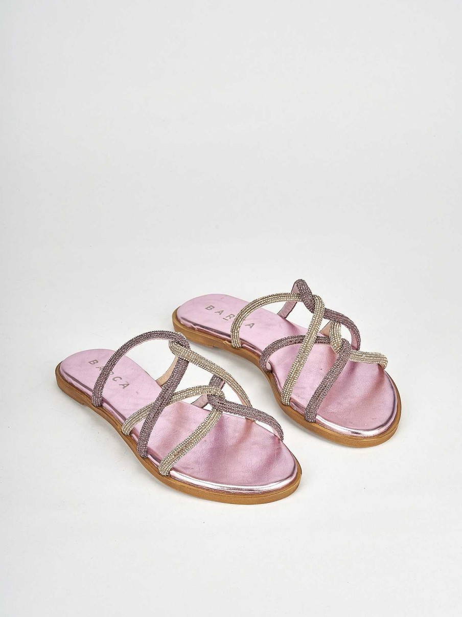 Donna Barca | Ciabatte Tacco 1 Cm In Pelle Rosa