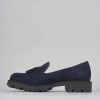 Donna Barca | Mocassino Tacco 2 Cm In Camoscio Blu