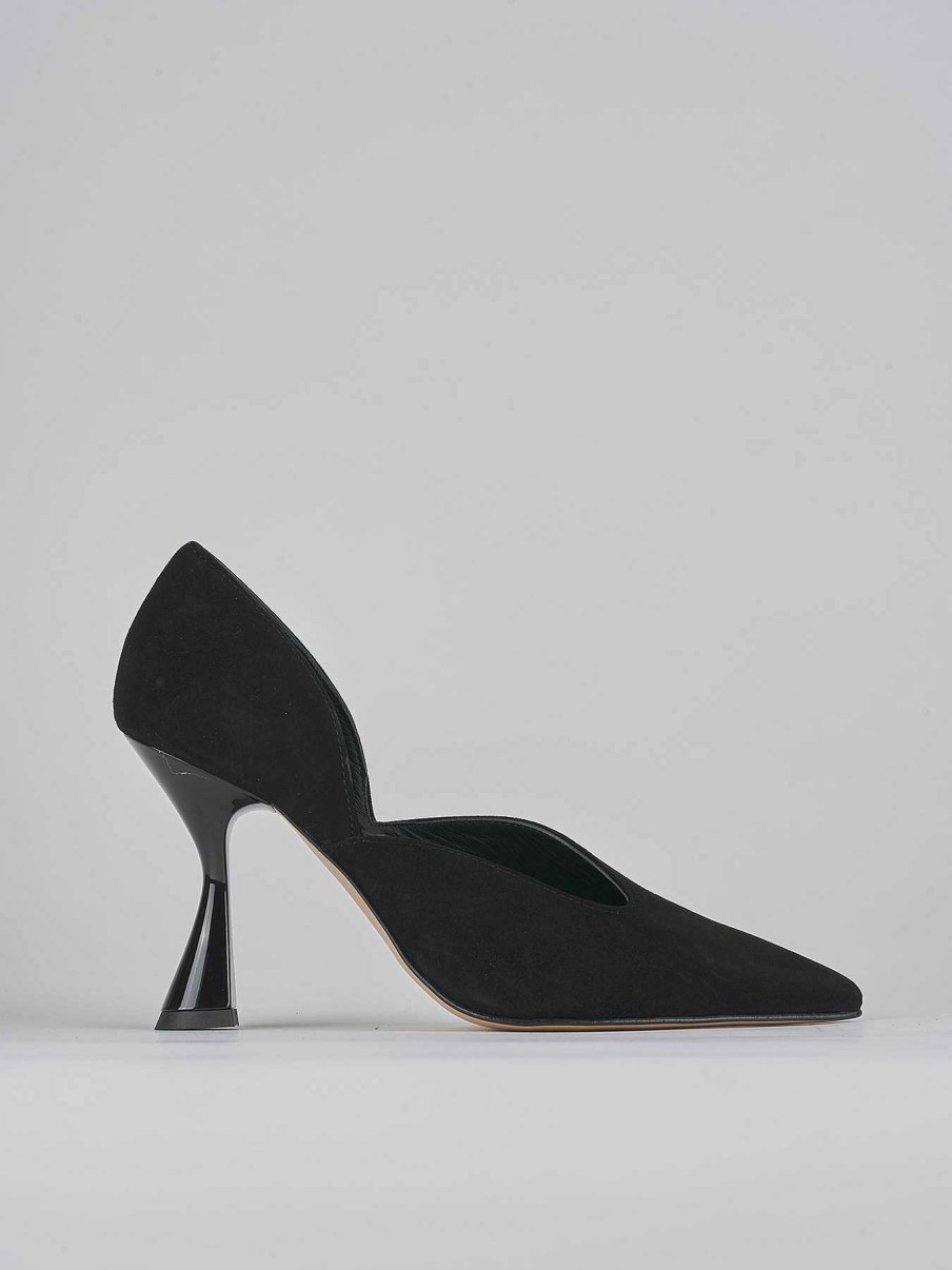 Donna Barca | Decollete Tacco 9 Cm In Camoscio Nero