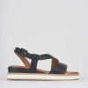 Donna Barca | Zeppa Tacco 4 Cm In Pelle Nera