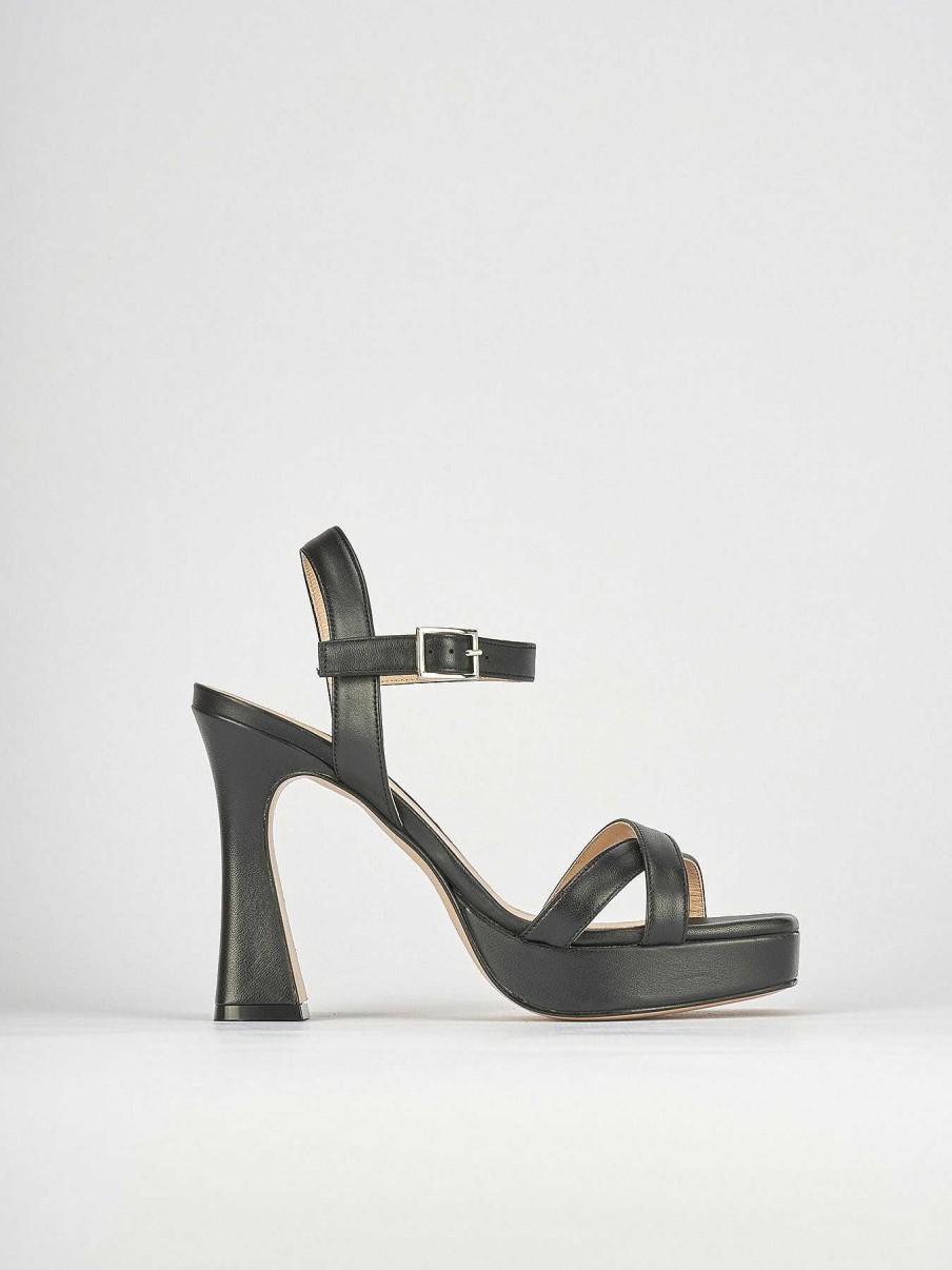 Donna Barca | Sandali Tacco Alto Tacco 9 Cm In Pelle Nera