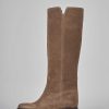 Donna Barca | Stivali Tacco 2Cm Camoscio Beige