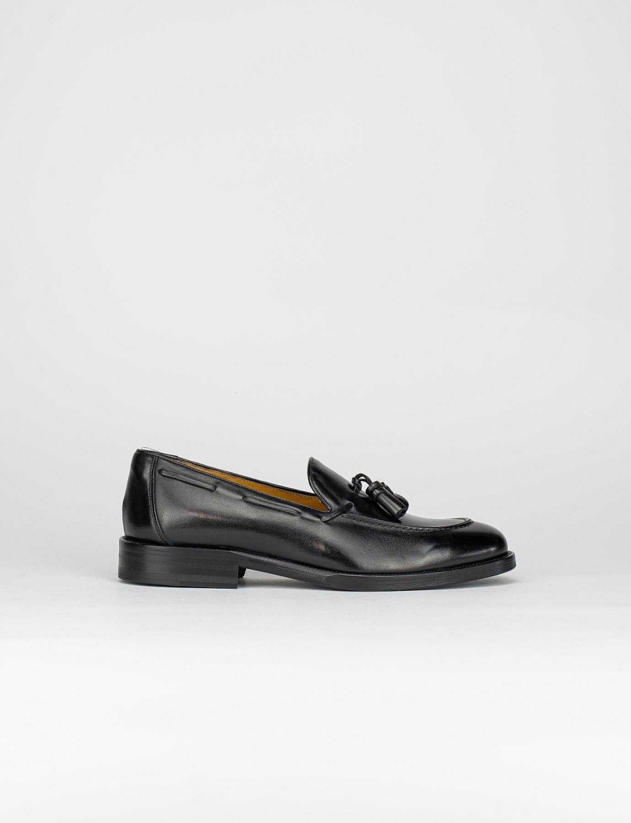 Uomo Barca | Mocassini Tacco 1 Cm In Pelle Nera