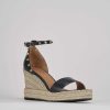 Donna Barca | Zeppa Tacco 9 Cm In Pelle Nera