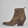 Donna Barca | Stivaletti Tacco Alto Tacco 7 Cm In Camoscio Beige