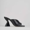 Donna Barca | Pantofole Tacco 9 Cm In Pelle Nera