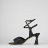 Donna Barca | Sandali Tacco Alto Tacco 7 Cm In Pelle Nera