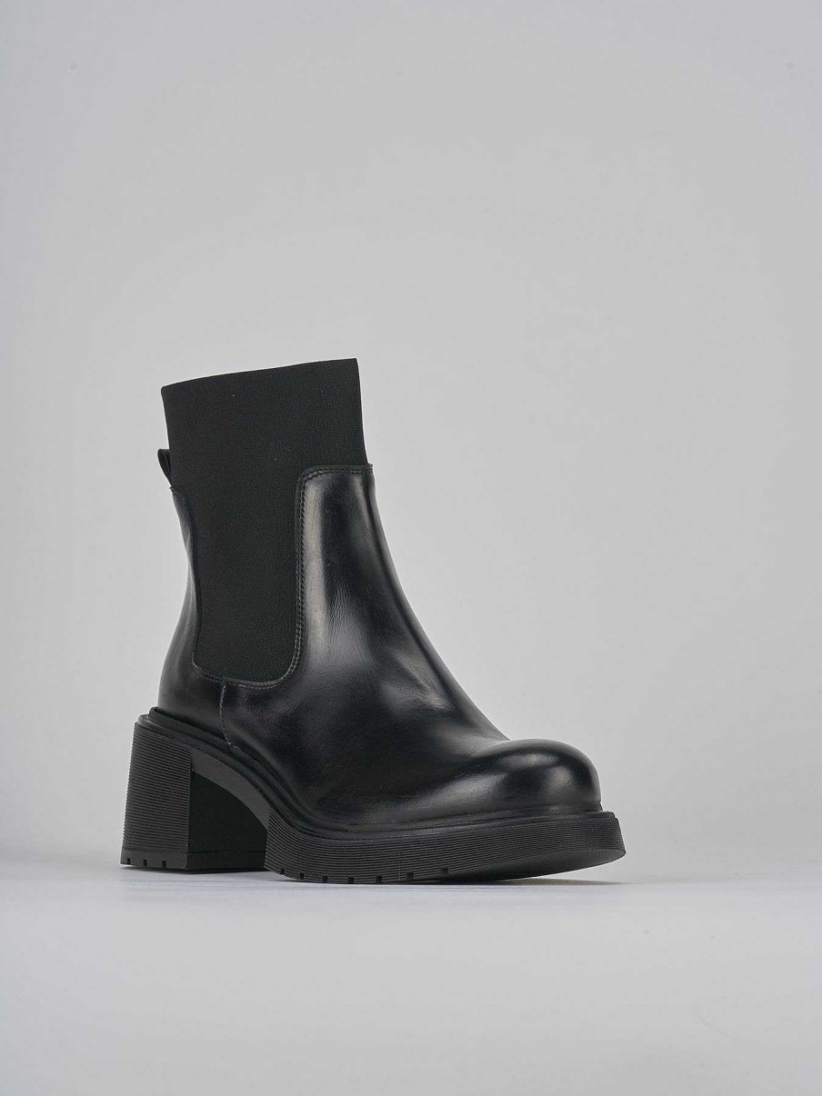 Donna Barca | Stivaletti Tacco 6Cm Pelle Nero