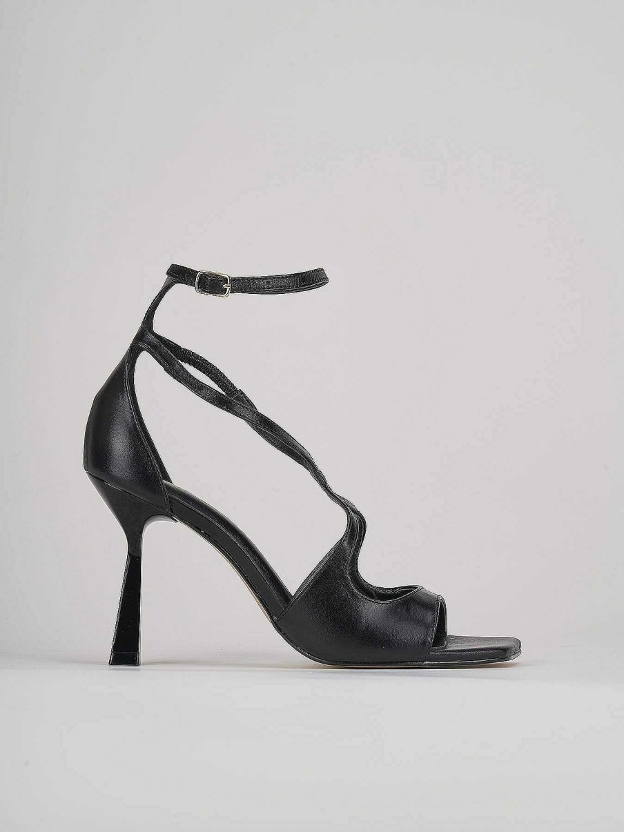 Donna Barca | Sandali Tacco Alto Tacco 9 Cm In Pelle Nera