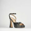 Donna Barca | Sandali Tacco Alto Tacco 10 Cm In Pelle Nera