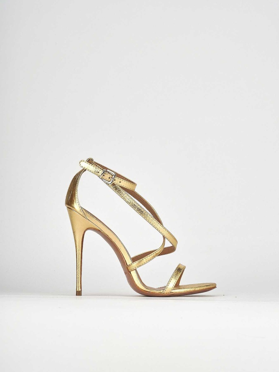 Donna Barca | Sandali Tacco Alto Tacco 11 Cm In Pelle Oro