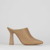 Donna Barca | Sabot Tacco 9 Cm In Pelle Beige