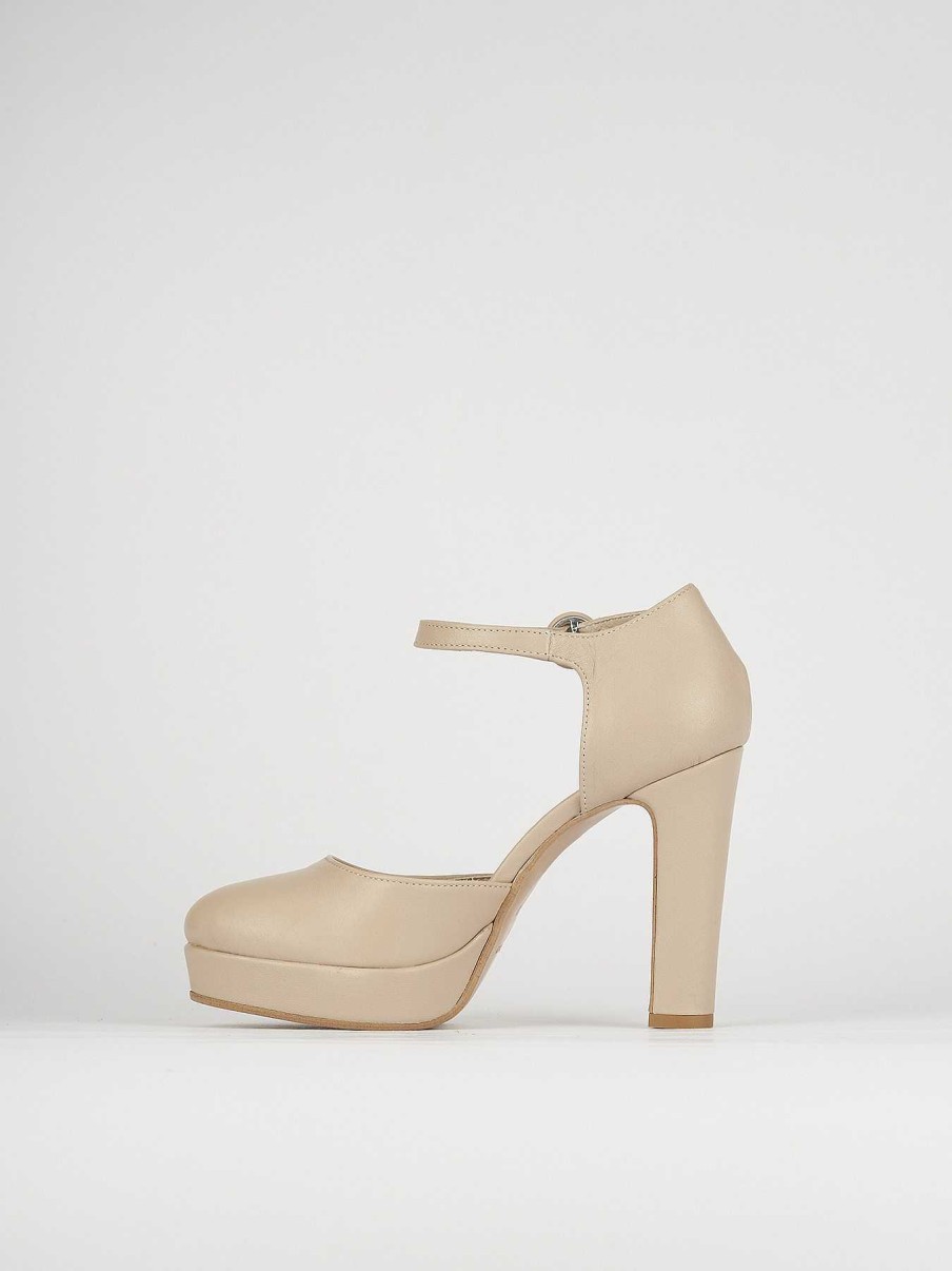 Donna Barca | Decollete Tacco 9 Cm In Pelle Beige