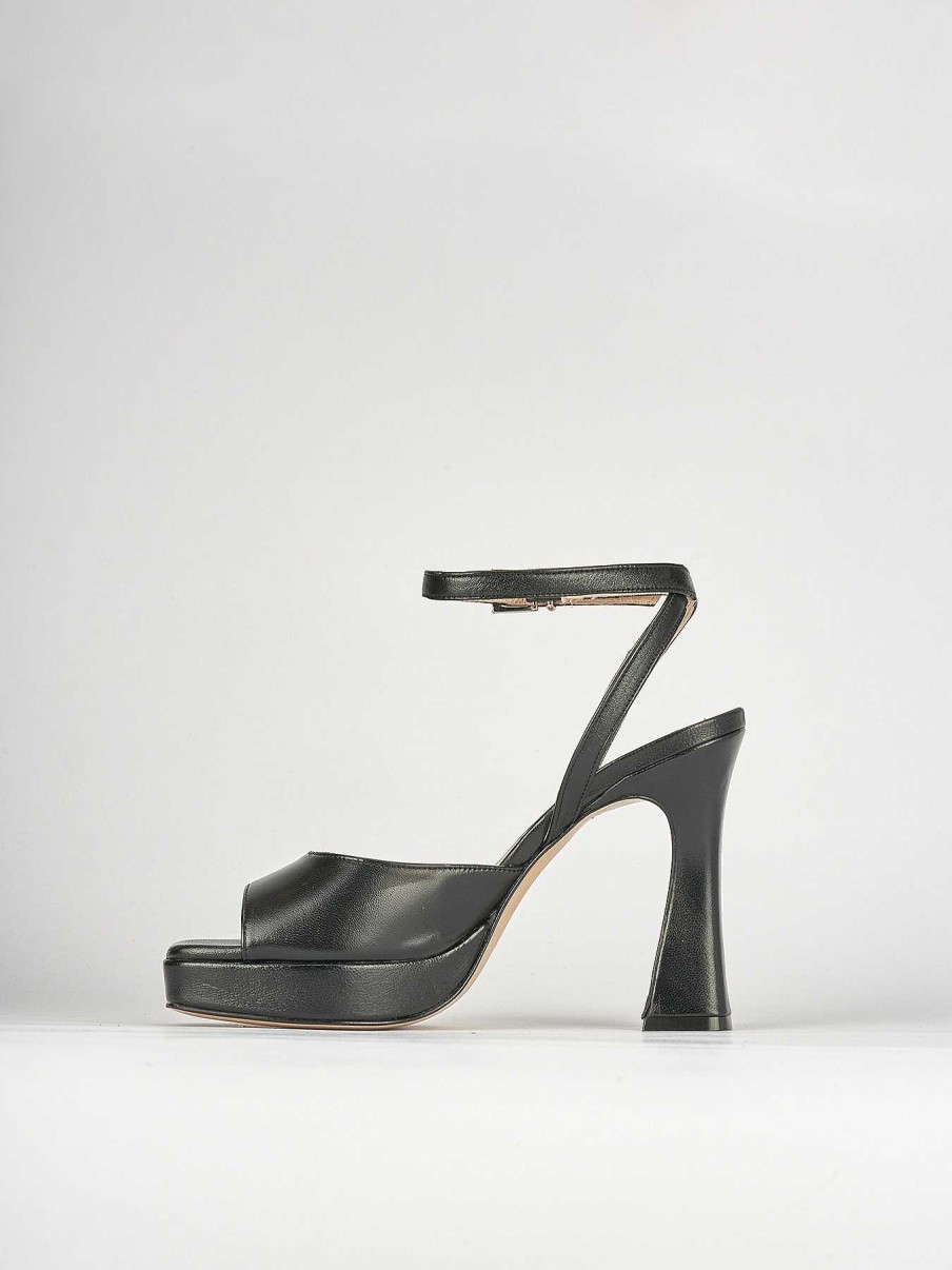 Donna Barca | Sandali Tacco Alto Tacco 10 Cm In Pelle Nera