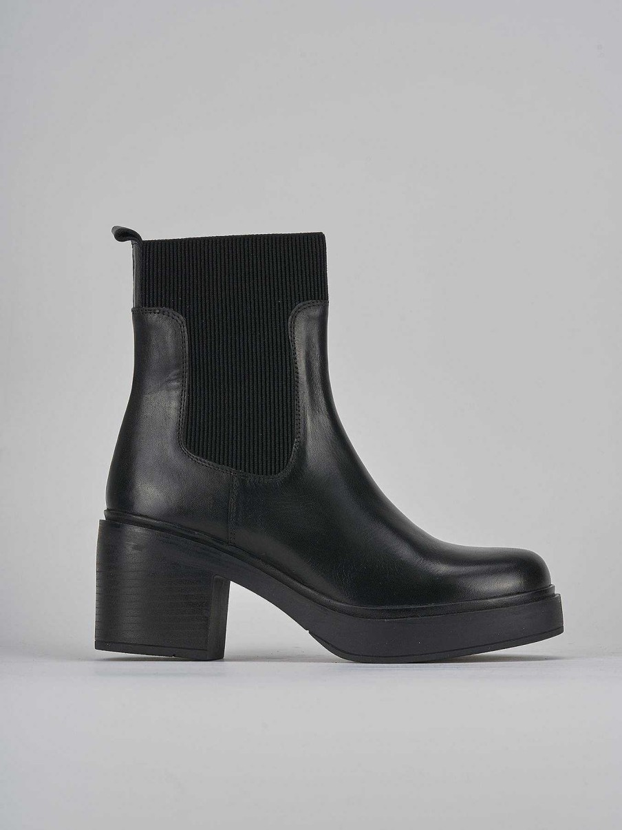 Donna Barca | Stivaletti Tacco Basso Tacco 4 Cm In Pelle Nera