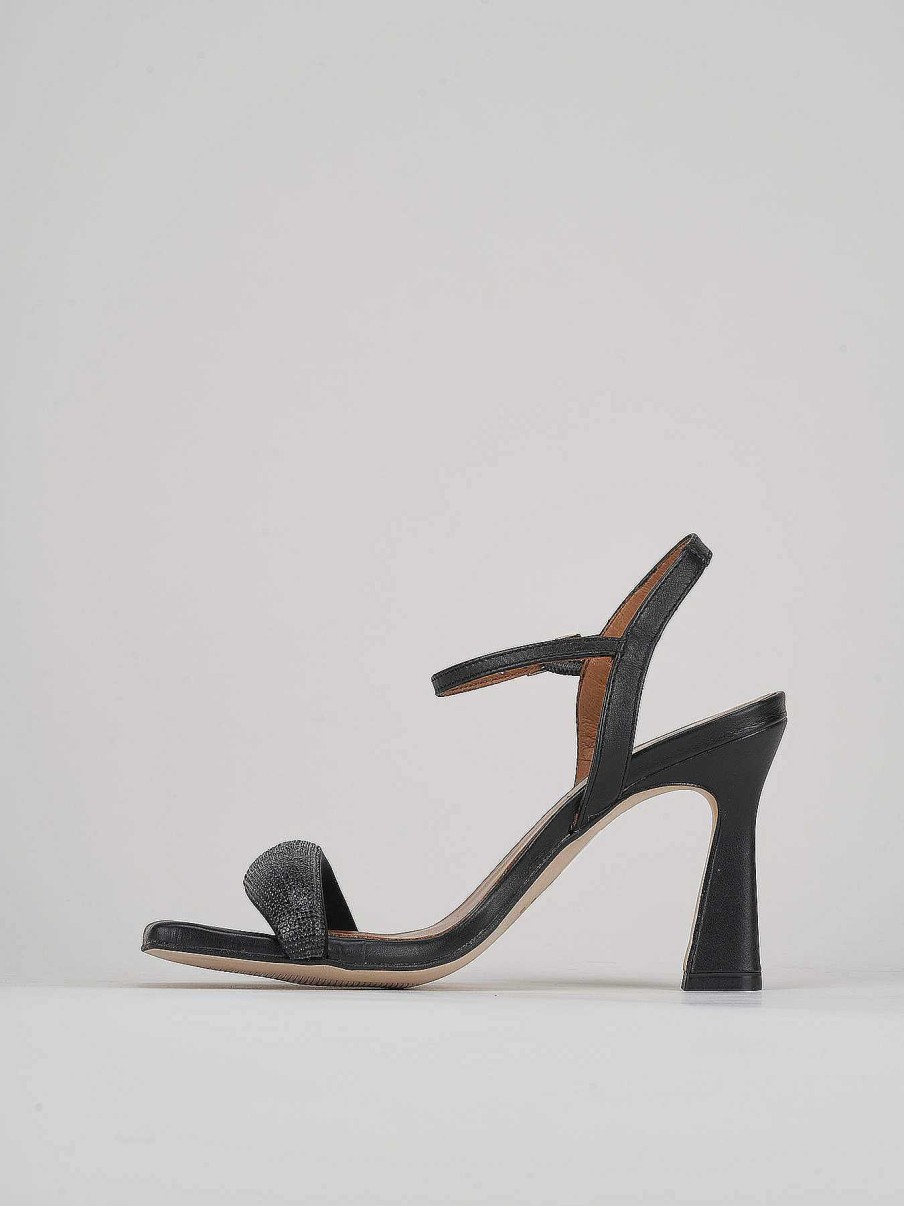 Donna Barca | Sandali Tacco Alto Tacco 9 Cm In Pelle Nera