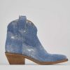 Donna Barca | Stivaletti Tacco Basso Tacco 4 Cm Tessuto Jeans