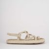 Donna Barca | Sandali Tacco Basso Tacco 1 Cm In Pelle Beige