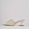 Donna Barca | Pantofole Tacco 6 Cm In Pelle Beige