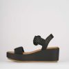 Donna Barca | Zeppa Tacco 7 Cm In Pelle Nera