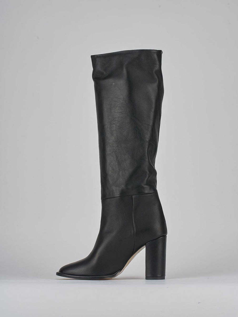 Donna Barca | Stivali Tacco 9Cm Pelle Nero