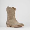 Donna Barca | Stivaletti Tacco Basso Tacco 2 Cm Camoscio Beige