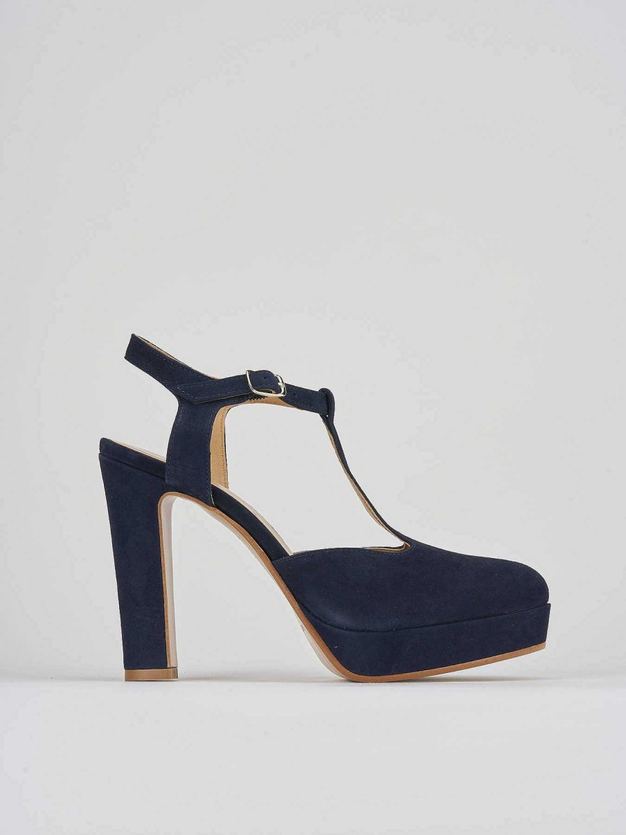 Donna Barca | Decollete Tacco 11 Cm In Camoscio Blu