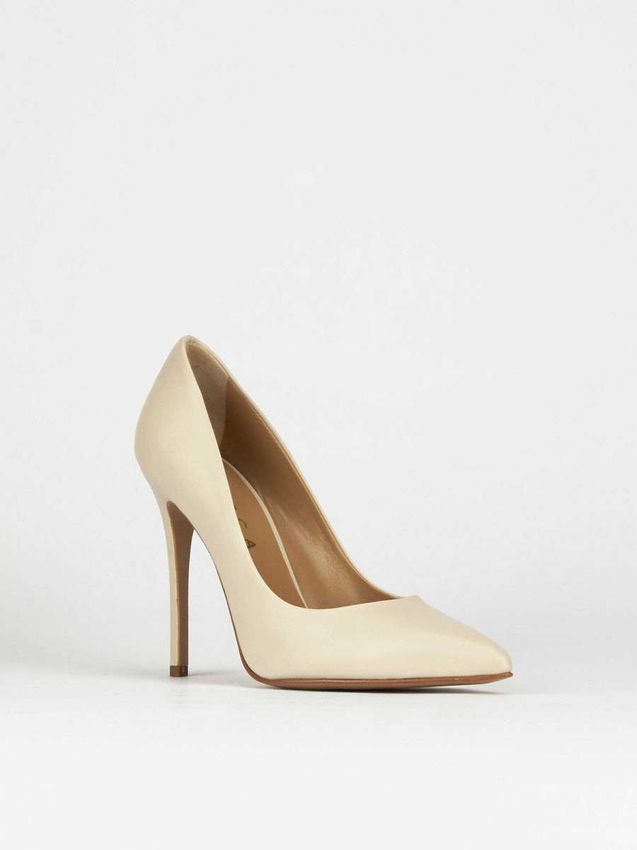 Donna Barca | Decollete Tacco 11 Cm In Pelle Beige