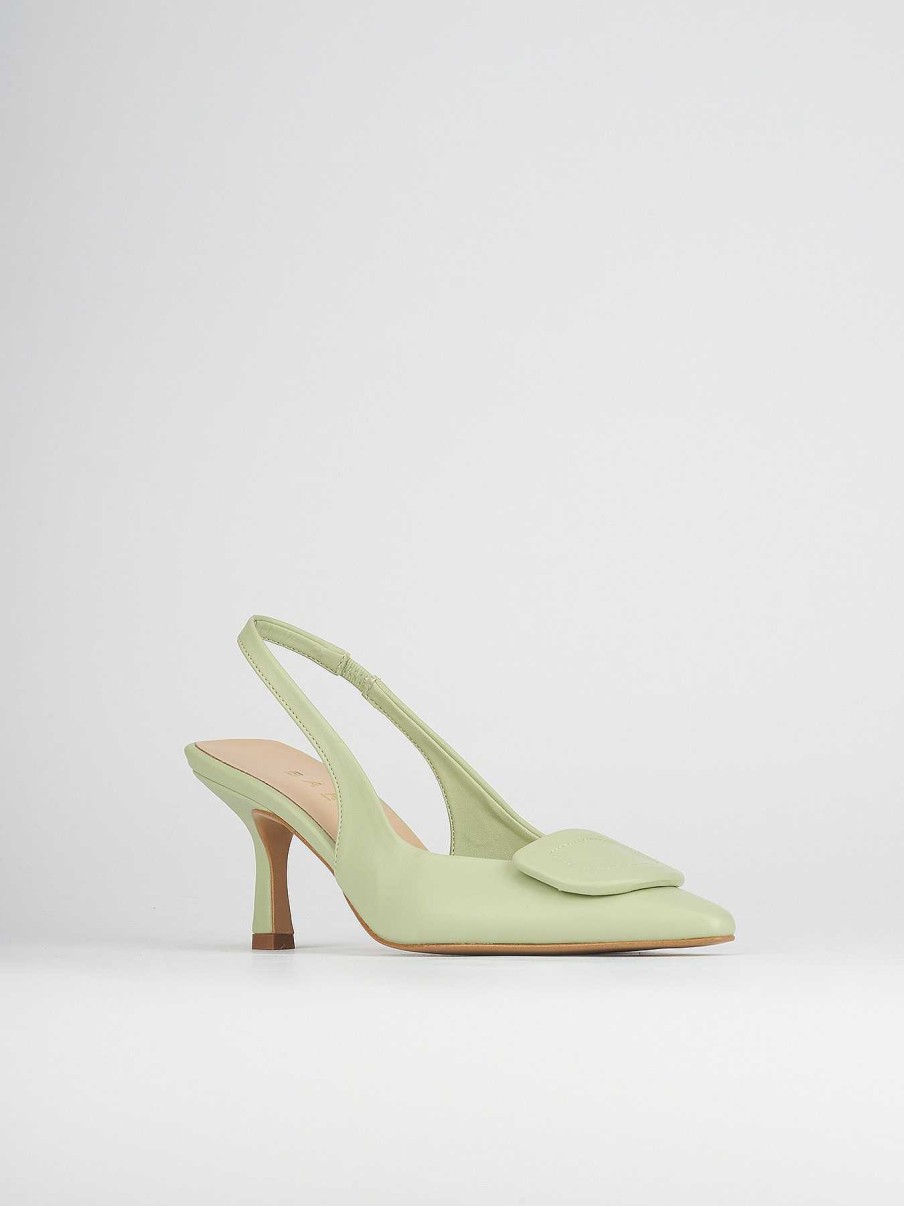 Donna Barca | Decollete Tacco 7 Cm In Pelle Verde