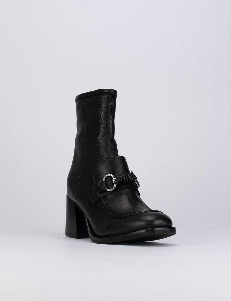 Donna Barca | Stivaletti Tacco Alto Tacco 7 Cm In Pelle Nera