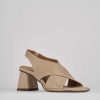 Donna Barca | Sandali Tacco Alto Tacco 6 Cm In Pelle Beige