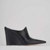 Donna Barca | Sabot Tacco 9 Cm In Pelle Nera