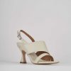 Donna Barca | Sandali Tacco Alto Tacco 7 Cm In Pelle Bianca