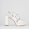 Donna Barca | Sandali Tacco Alto Tacco 9 Cm In Pelle Bianca