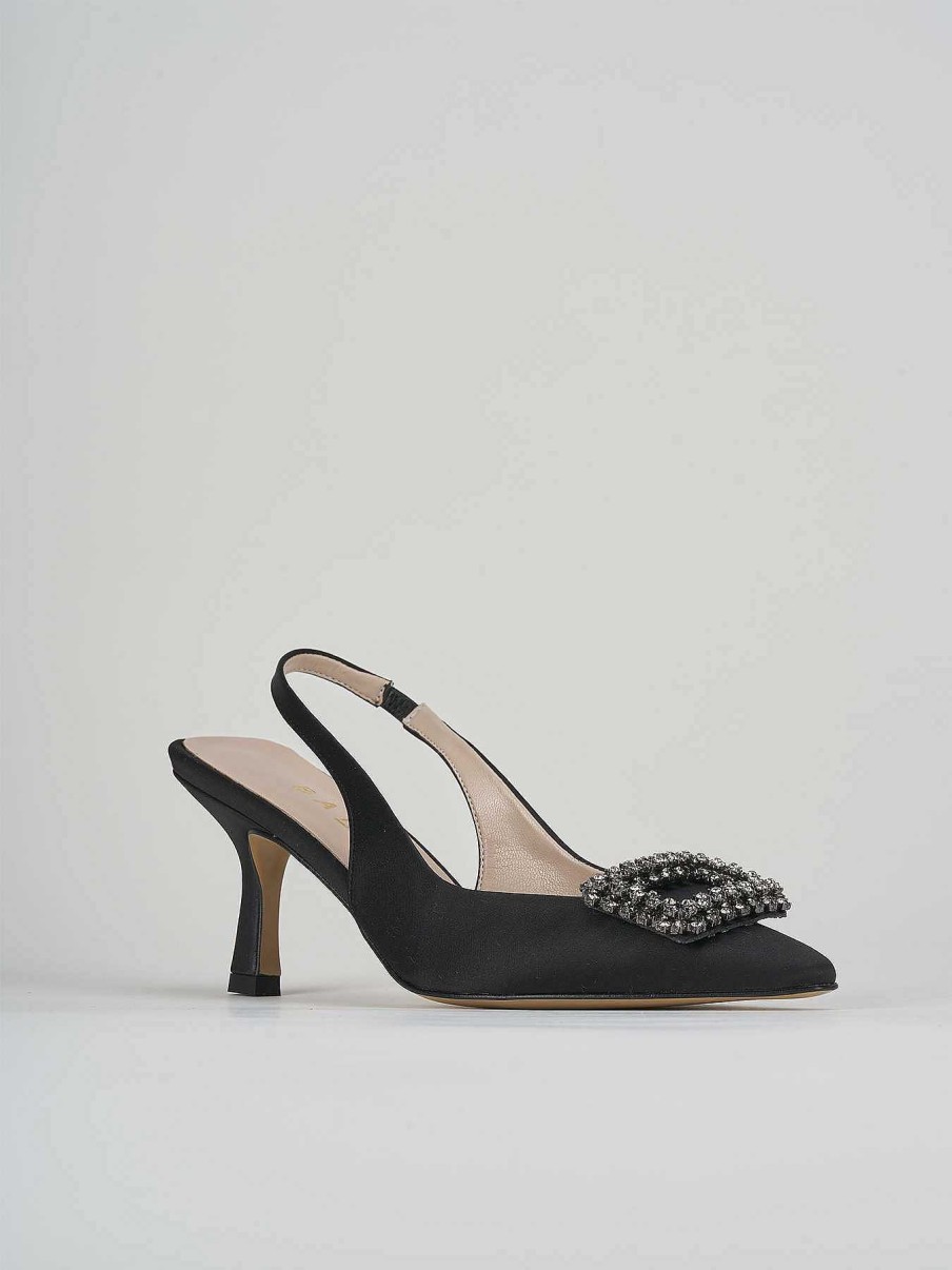 Donna Barca | Decollete Tacco 5 Cm In Raso Nero