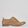 Donna Barca | Scarpe Stringate Tacco 1 Cm In Pelle Beige