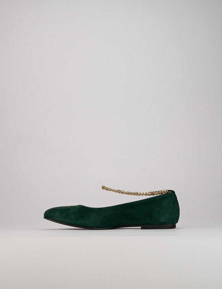 Donna Barca | Scarpe Basse Tacco 1 Cm Camoscio Verde