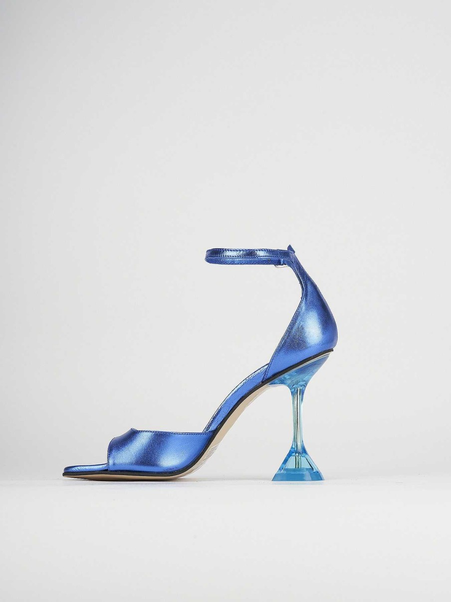 Donna Barca | Sandali Tacco Alto Tacco 8 Cm In Pelle Blu