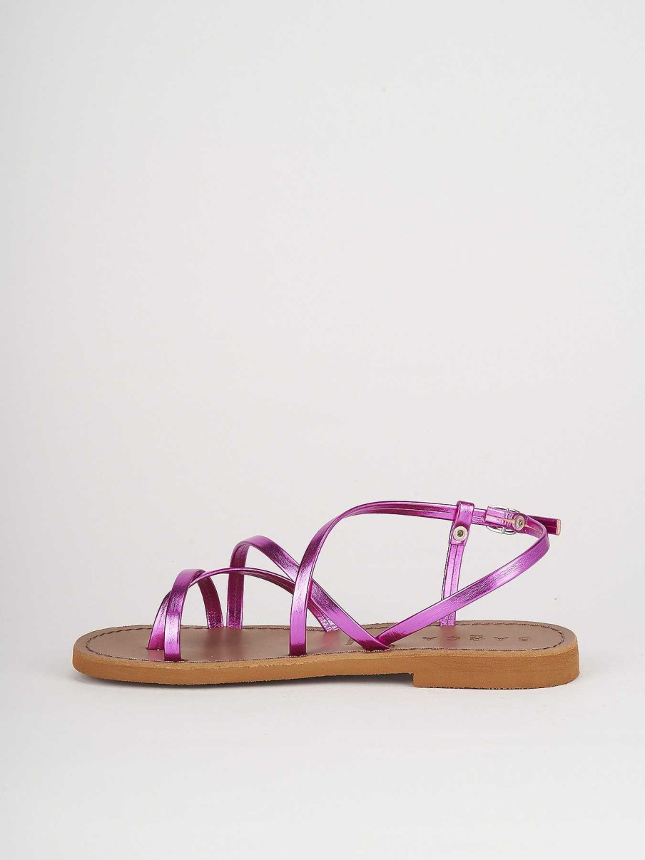 Donna Barca | Sandali Tacco Basso Tacco 1 Cm In Pelle Rosa