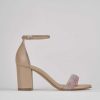 Donna Barca | Sandali Tacco Alto Tacco 8 Cm In Pelle Beige