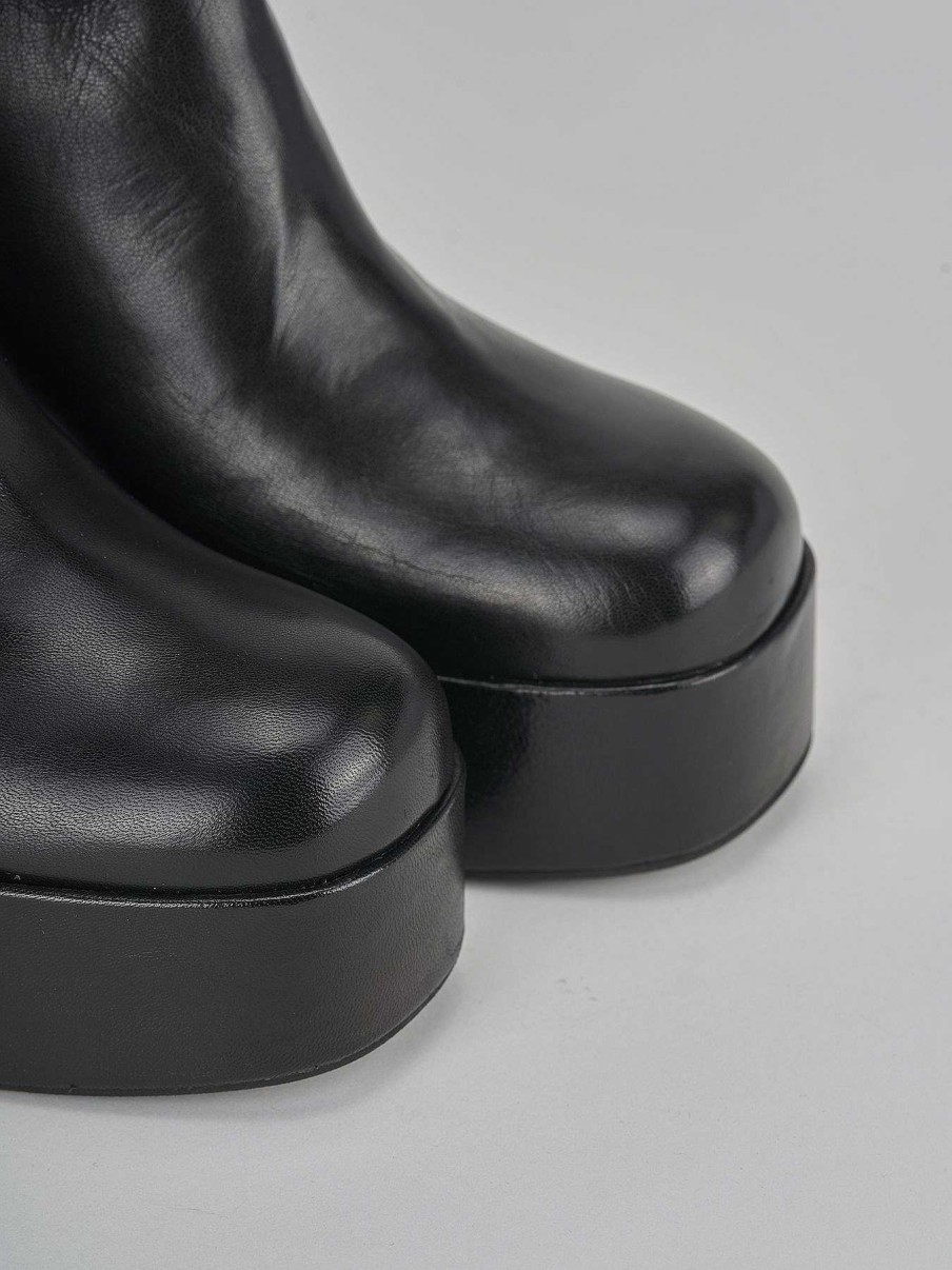 Donna Barca | Stivaletti Tacco Alto Tacco 9 Cm In Pelle Nera