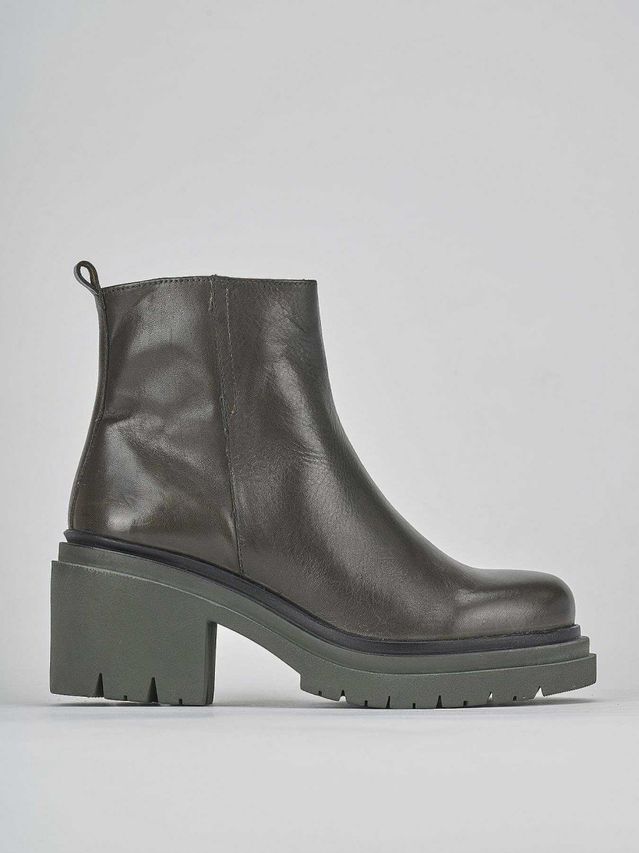 Donna Barca | Stivaletti Tacco Alto Tacco 5 Cm In Pelle Verde