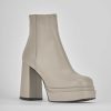 Donna Barca | Stivaletti Tacco Alto Tacco 8 Cm In Pelle Beige