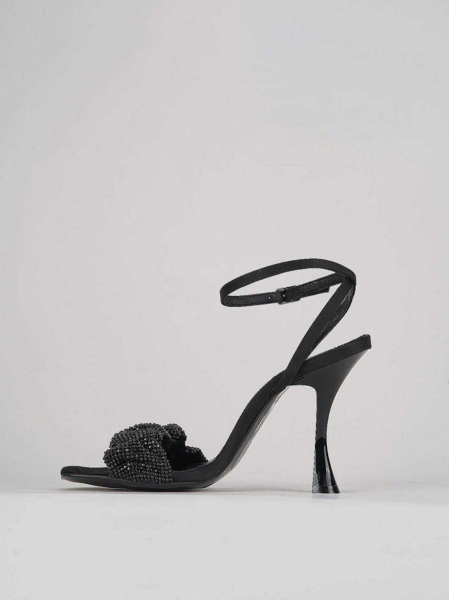 Donna Barca | Sandali Tacco Alto Tacco 10 Cm In Pelle Nera