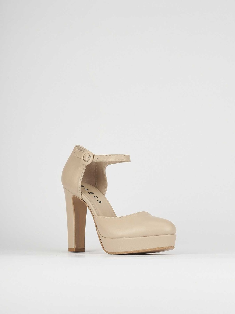 Donna Barca | Decollete Tacco 9 Cm In Pelle Beige